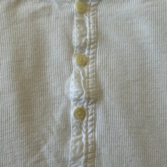 NWOT J.Crew x Homespun Knitwear L/S Old-timer Henley in White, XL - Picture 2 of 4